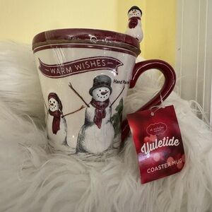 St Nicholas Square Yuletide Christmas Holiday Mug & Lid/Coaster Hand Painted NEW